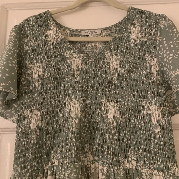 Full Length, Sage Green Floral Dress - Picture 2 of 3